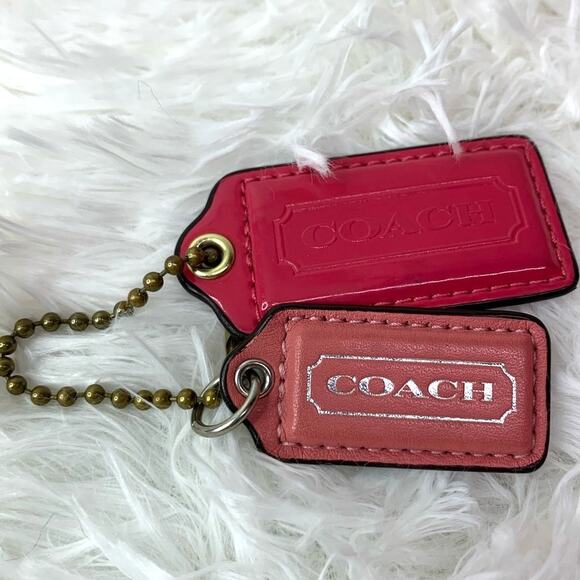 Double Pink COACH Replacement Hang Tag Bag Charm - Picture 1 of 3